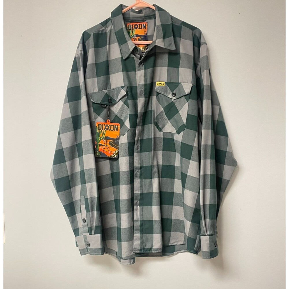 DIXXON Flannel Shirt Beeline Mens 2X Plaid Button Up Original Tag Sticker